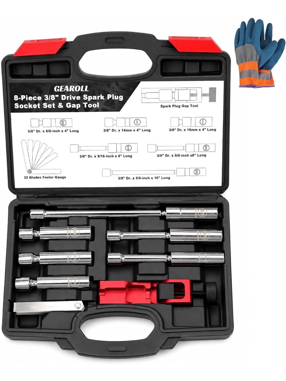 8-Piece Magnetic Swivel Spark Plug Socket Set